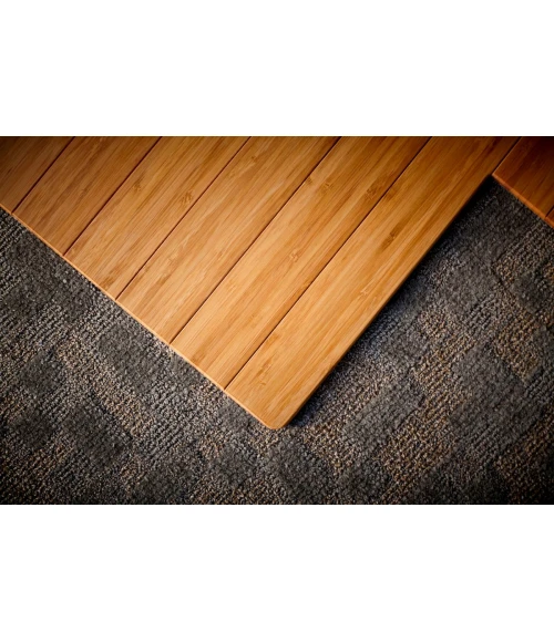 44" x 52" Natural Standard Bamboo Chair Mat with lip