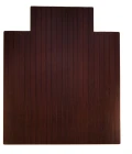 44" x 52" Dark Cherry Standard Bamboo Chair Mat with lip