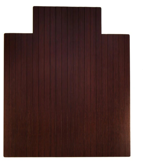 44" x 52" Dark Cherry Standard Bamboo Chair Mat with lip