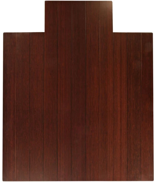 44" x 52" Dark Cherry Deluxe Bamboo Chair Mat with lip
