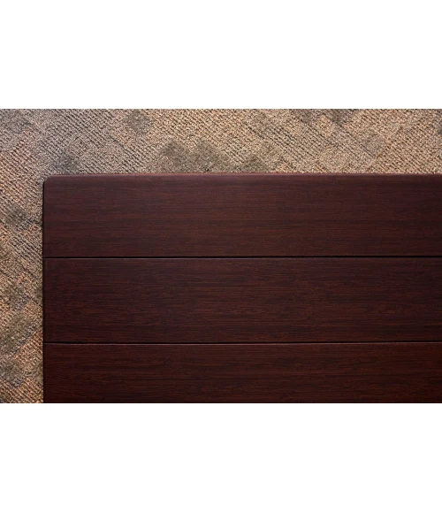 44" x 52" Dark Cherry Deluxe Bamboo Chair Mat with lip