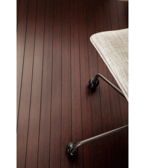 44" x 52" Dark Cherry Standard Bamboo Chair Mat with lip