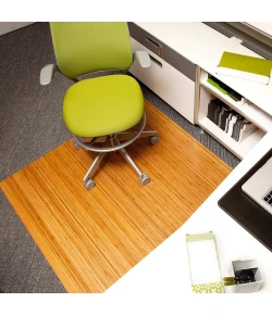 Anji Mountain Anji Mountain 48" x 52" Natural Bamboo Roll-Up ChairMat , no lip