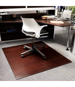 Anji Mountain Anji Mountain 48" x 52" Natural Bamboo Roll-Up ChairMat , no lip