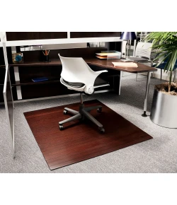 Anji Mountain 48 in. X 52 in. Dark Cherry Standard Bamboo Chair Mat no lip