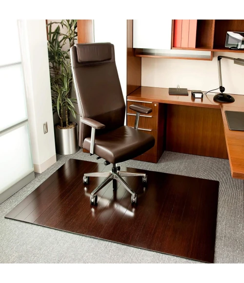 Anji Mountain 48" x 72" Natural Deluxe Bamboo Chair Mat no lip