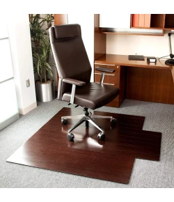 Anji Mountain Anji Mountain 55" x 57" Deluxe Natural Bamboo Roll-Up ChairMat , w/lip