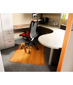 Anji Mountain 48 in. X 42 in. Natural Standard Bamboo Chair Mat no lip