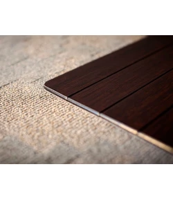 Anji Mountain 48 in. X 42 in. Dark Cherry Standard Bamboo Chair Mat no lip