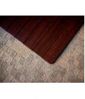 48" x 42" Dark Cherry Standard Bamboo Chair Mat no lip