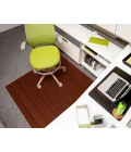 48" x 52" Walnut Standard Bamboo Chair Mat no lip