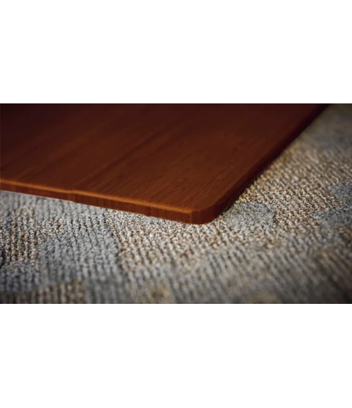 48" x 52" Walnut Standard Bamboo Chair Mat no lip