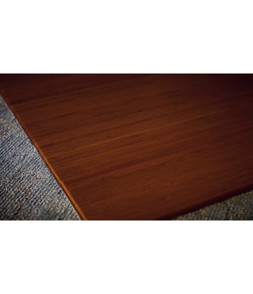 48" x 52" Walnut Standard Bamboo Chair Mat no lip