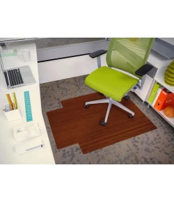 Anji Mountain 36 in. X 48 in. Walnut Standard Bamboo Chair Mat with lip