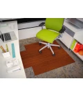 44" x 52" Walnut Standard Bamboo Chair Mat with lip