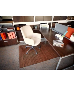 Anji Mountain 48 in. X 72 in. Walnut Standard Bamboo Chair Mat no lip