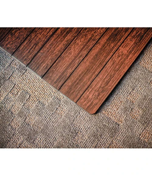 48" x 72" Walnut Standard Bamboo Chair Mat no lip
