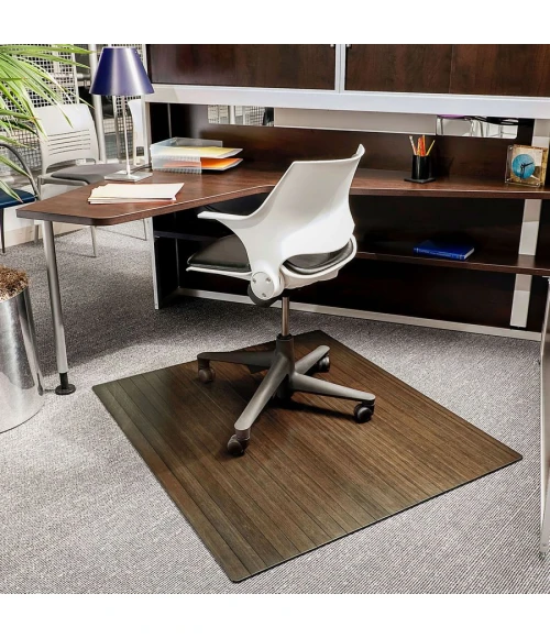 48" x 42" Java Standard Bamboo Chair Mat no lip