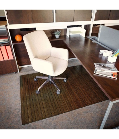 48" x 72" Java Standard Bamboo Chair Mat no lip