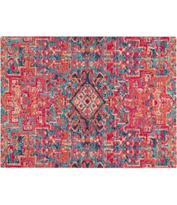 Anji Mountain 36 in. X 48 in. Merida Red & Blue 1/2 in. Rug ft. d Chair Mat 