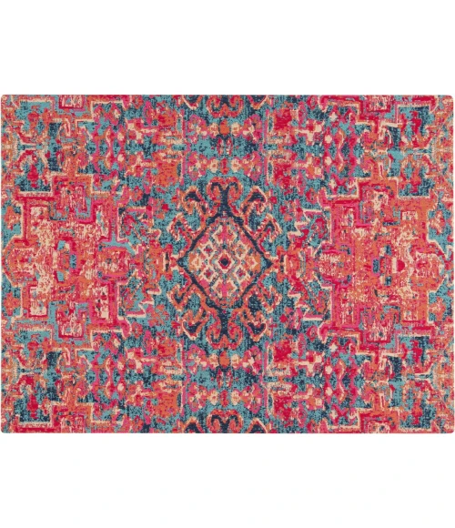 36" x 48" Merida Red & Blue 1/2" Rug'd Chair Mat 