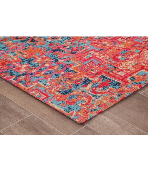 36" x 48" Merida Red & Blue 1/2" Rug'd Chair Mat 