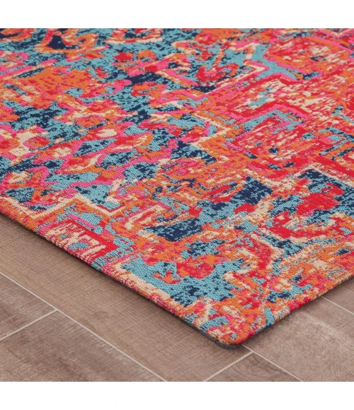 Anji Mountain 40" x 54" Merida Red & Blue 1/2" Rug'd Chair Mat ®