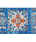 36" x 48" Las Cruces Blue & Orange 1/2" Rug'd Chair Mat 