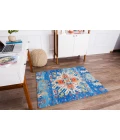 36" x 48" Las Cruces Blue & Orange 1/2" Rug'd Chair Mat 