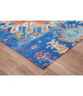 36" x 48" Las Cruces Blue & Orange 1/2" Rug'd Chair Mat 
