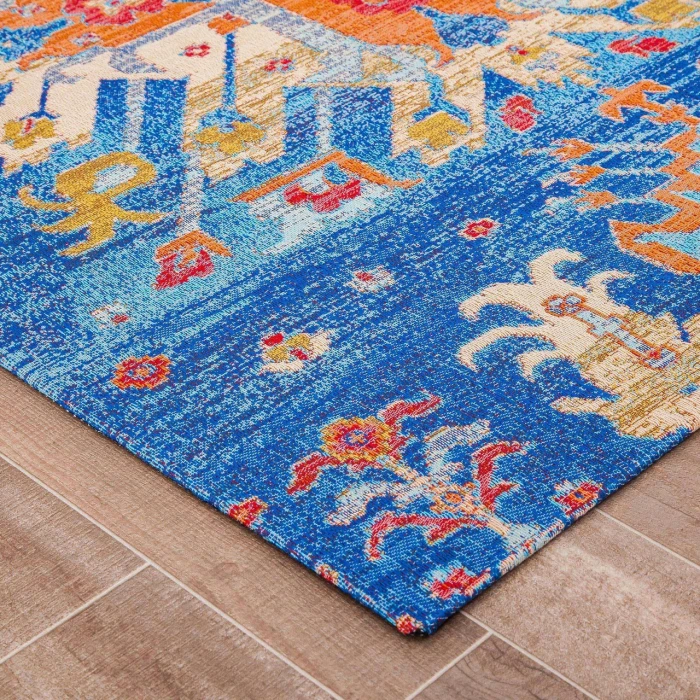 Anji Mountain 36" x 48" Las Cruces Blue & Orange 1/4" Rug'd Chair Mat ®