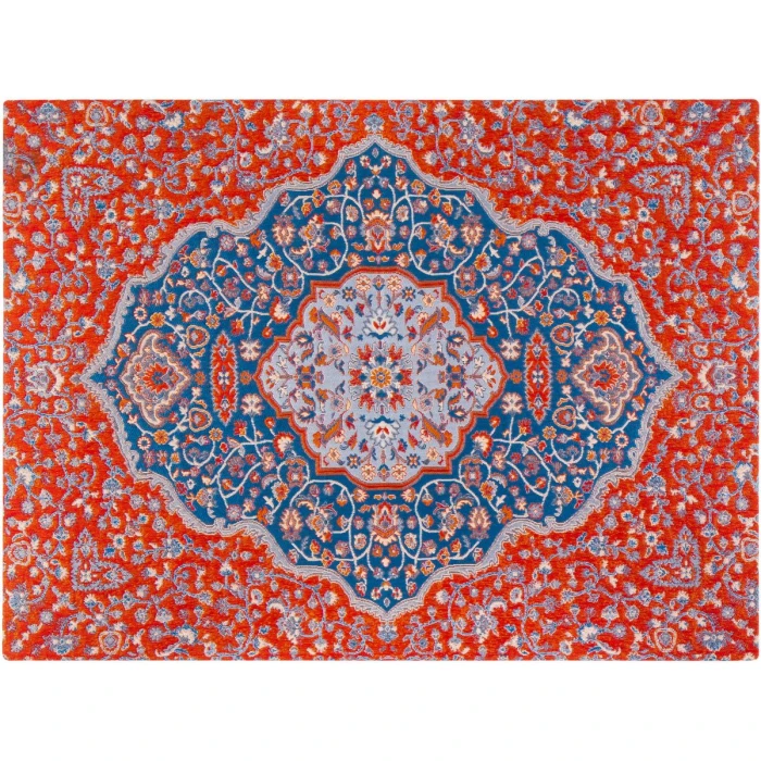 36" x 48" Meknes Red & Blue 1/2" Rug'd Chair Mat 