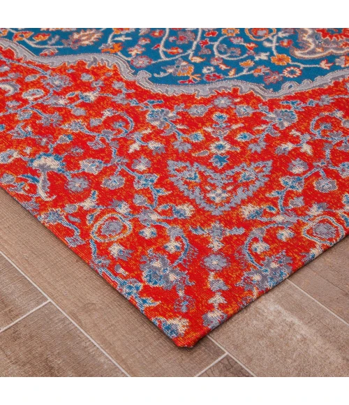Anji Mountain 36" x 48" Meknes Red & Blue 1/4" Rug'd Chair Mat ®