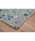 36" x 48" Tabriz Blue & Beige 1/2" Rug'd Chair Mat 