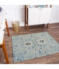 Anji Mountain 40" x 54" Tabriz Blue & Beige 1/2" Rug'd Chair Mat ®
