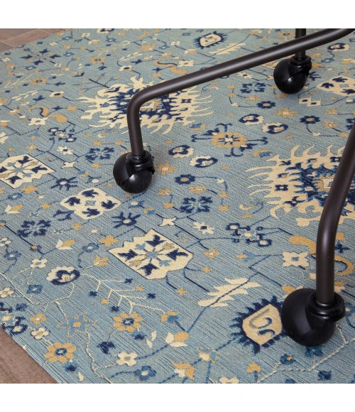 Anji Mountain 40" x 54" Tabriz Blue & Beige 1/2" Rug'd Chair Mat ®