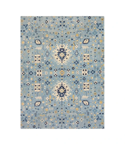 Anji Mountain 40" x 54" Tabriz Blue & Beige 1/2" Rug'd Chair Mat ®