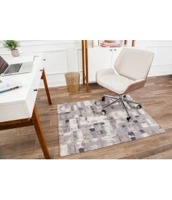 Anji Mountain 36 in. X 48 in. Aarhus Beige Brown & Gray 1/2 in. Rug ft. d Chair Mat 