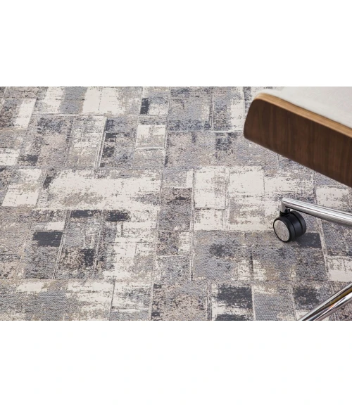 36" x 48" Aarhus Beige Brown & Gray 1/2" Rug'd Chair Mat 