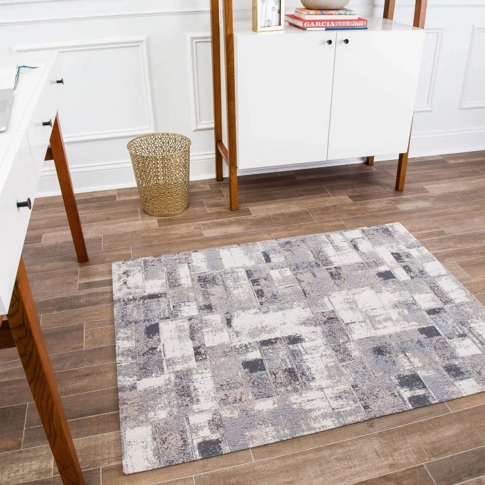Anji Mountain 36" x 48" Aarhus Beige Brown & Gray 1/4" Rug'd Chair Mat ®