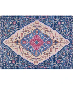 Anji Mountain 36 in. X 48 in. Porto Blue & Red 1/2 in. Rug ft. d Chair Mat 