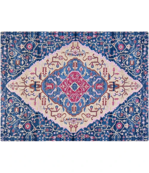 36" x 48" Porto Blue & Red 1/2" Rug'd Chair Mat 