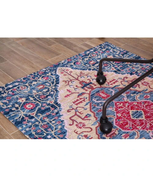 36" x 48" Porto Blue & Red 1/2" Rug'd Chair Mat 