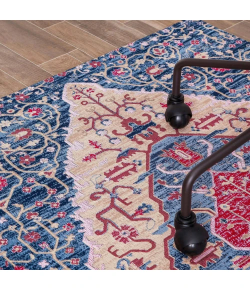 Anji Mountain 36" x 48" Porto Blue & Red 1/4" Rug'd Chair Mat ®