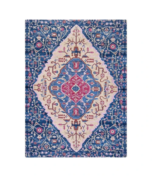 Anji Mountain 36" x 48" Porto Blue & Red 1/4" Rug'd Chair Mat ®