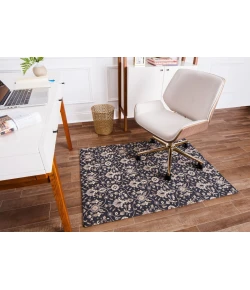 Anji Mountain 36 in. X 48 in. Alhambra Black & Gray 1/2 in. Rug ft. d Chair Mat 