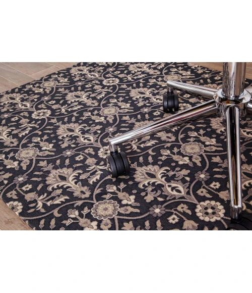 36" x 48" Alhambra Black & Gray 1/2" Rug'd Chair Mat 