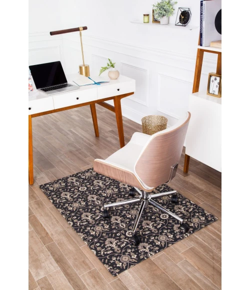 36" x 48" Alhambra Black & Gray 1/2" Rug'd Chair Mat 