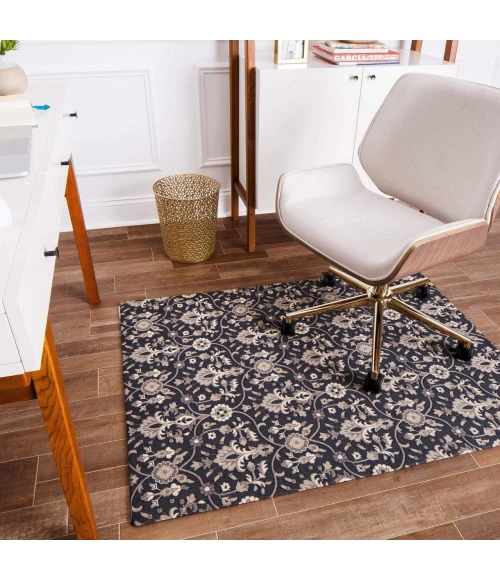 Anji Mountain 36" x 48" Alhambra Black & Gray 1/4" Rug'd Chair Mat ®