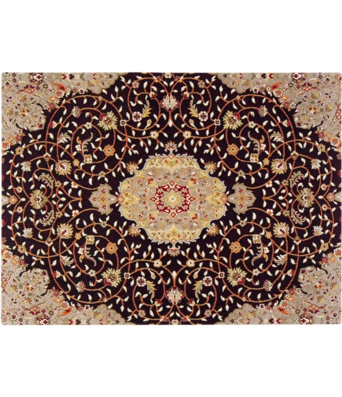 36" x 48" Altamira Brown, Orange & Black 1/2" Rug'd Chair Mat 